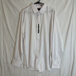 J.Ver Flex Shirt Men Size XL TALL White Long Sleeve Luxury Collection Button Up